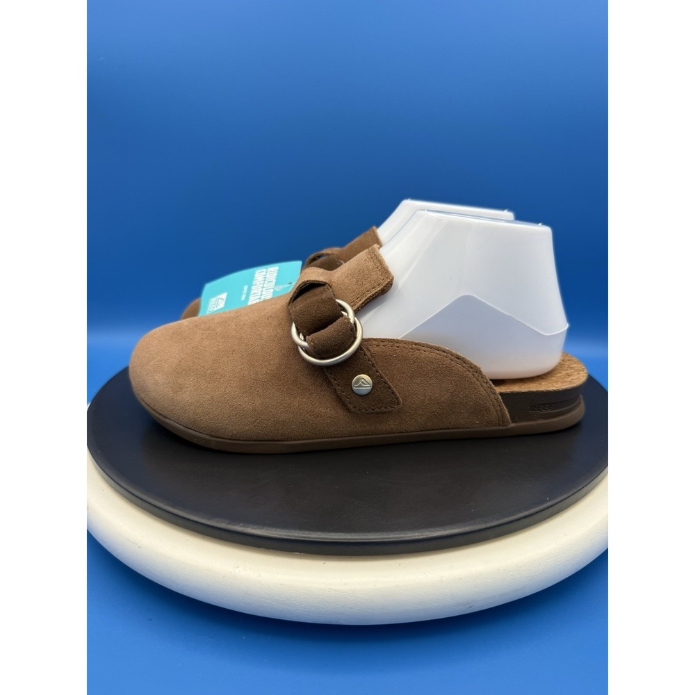 Reef Vista Serenity Womens Size 8 Chocolate Suede Slip On Clogs Mule CJ8896 NEW - Picture 2 of 11